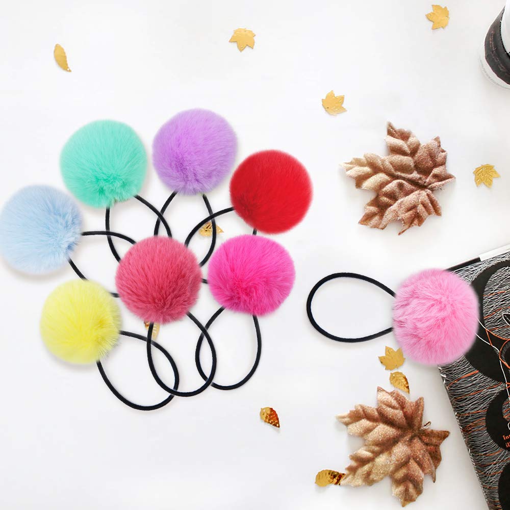 MORGLES pom pom multicolor para peinados y estilos diarios.