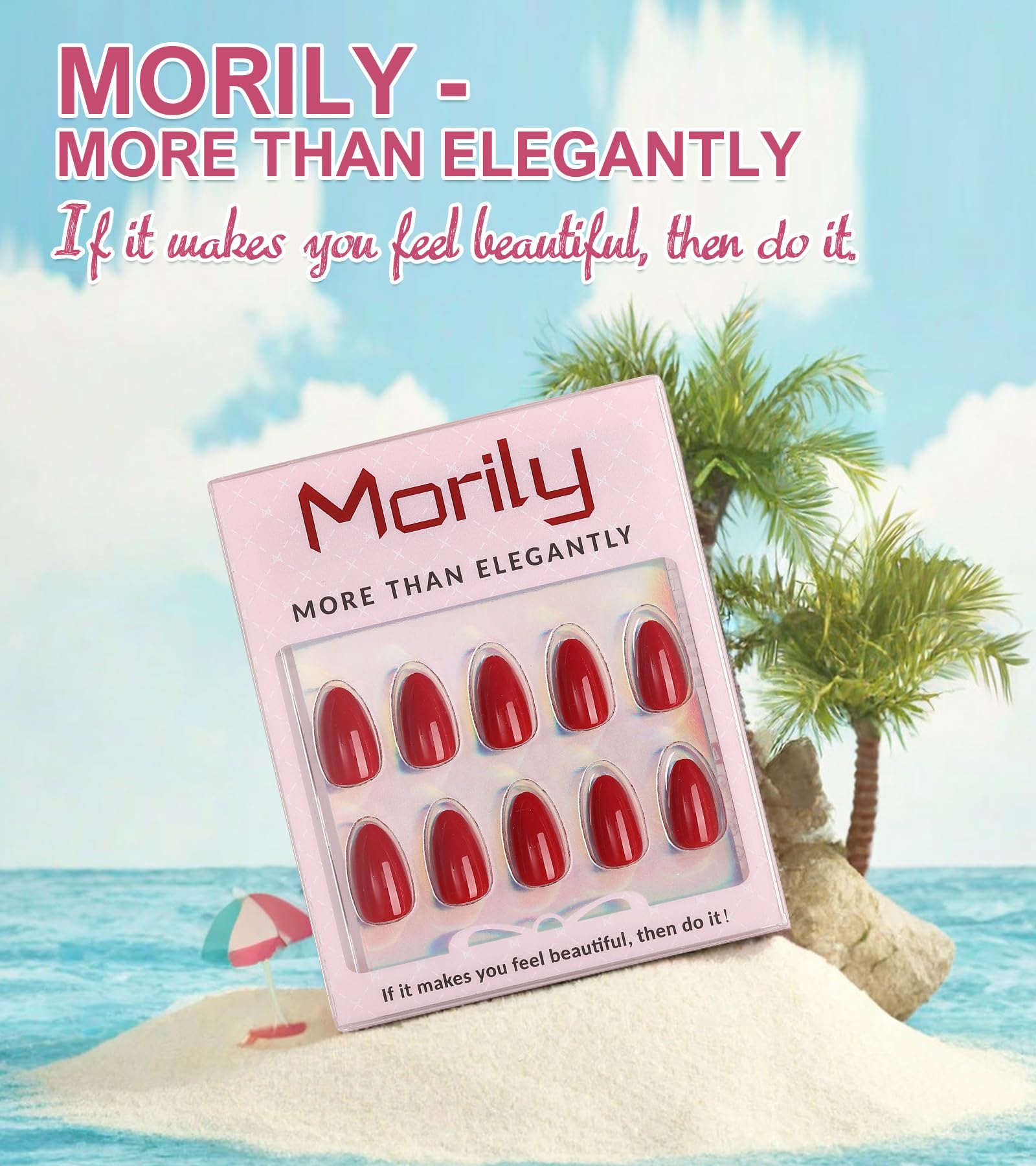 Morily uñas postizas con acabado brillante para look pulido.