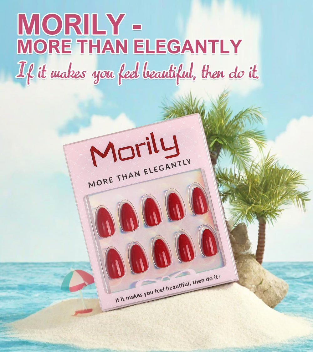 Morily uñas postizas con acabado brillante para look pulido.