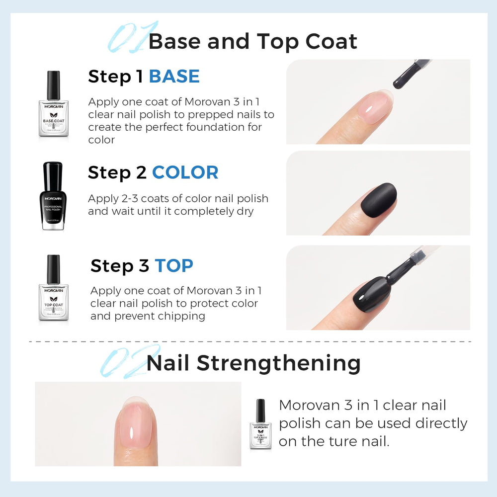 Morovan Base Coat cuidado diario para uñas débiles
