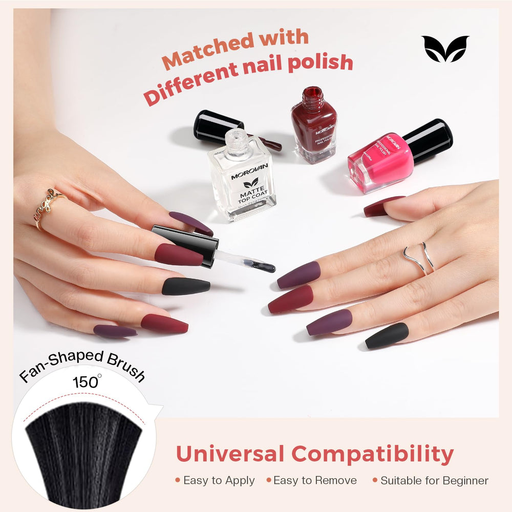 Morovan brocha de 150 grados para aplicación uniforme del esmalte mate.