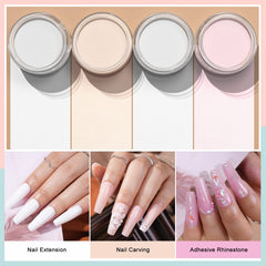 Morovan polvo acrílico tono desnudo, ideal para embellecer uñas naturales