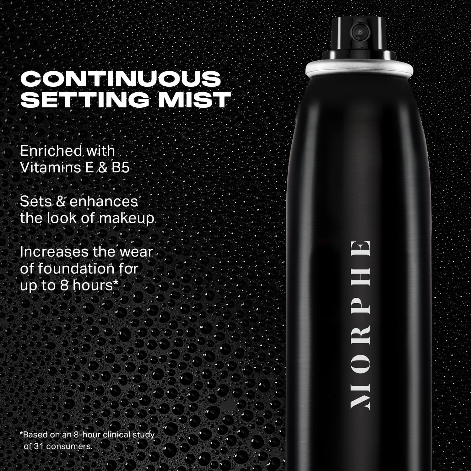 MORPHE Continuous Setting Mist envase premium para un look profesional.