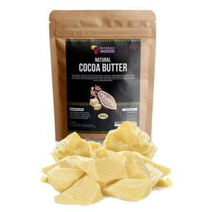 Motherland Goods, trozos de manteca de cacao cruda, hidratación suave para piel sensible.