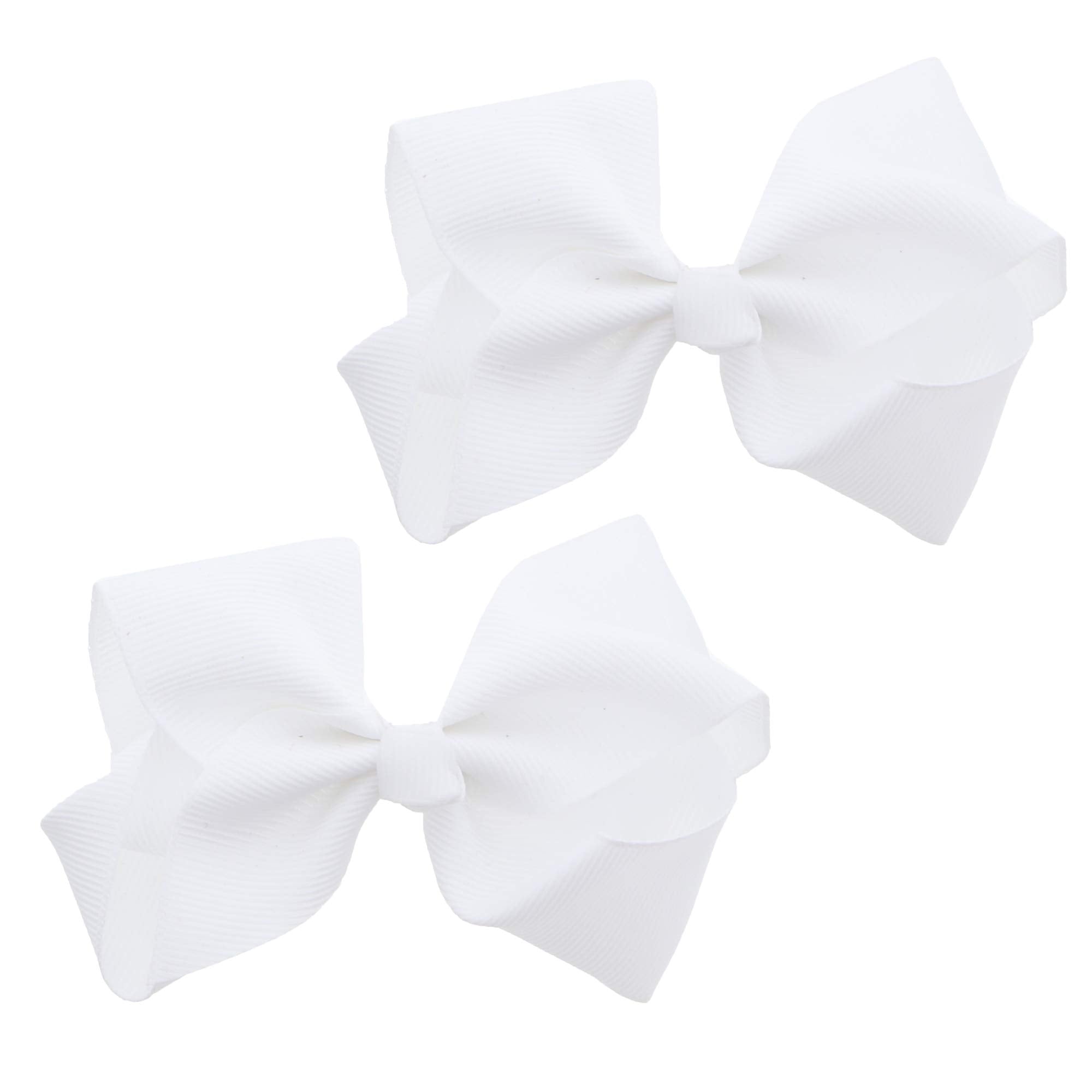 Motique Accessories lazo blanco en clip, ideal para peinados duraderos y elegantes.