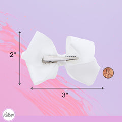 Motique Accessories lazo blanco en clip, práctico para uso diario escolar.