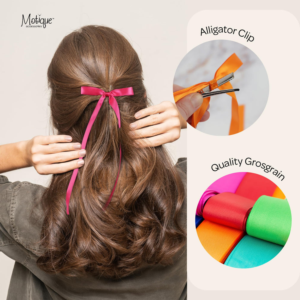 Detalle del lazo blanco Motique para trenzas y recogidos.