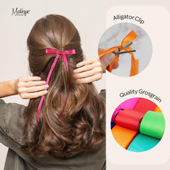 Detalle del lazo blanco Motique para trenzas y recogidos.