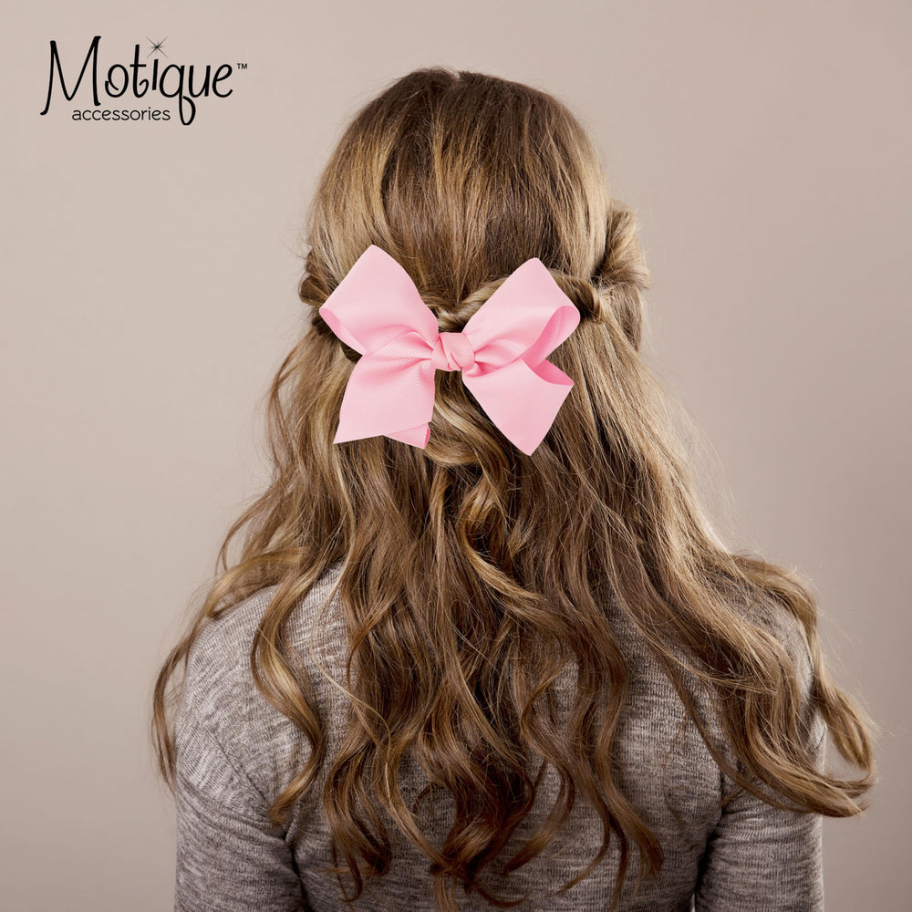 Motique Accessories pinza grosgrain rosa claro con gancho seguro para peinados diarios.