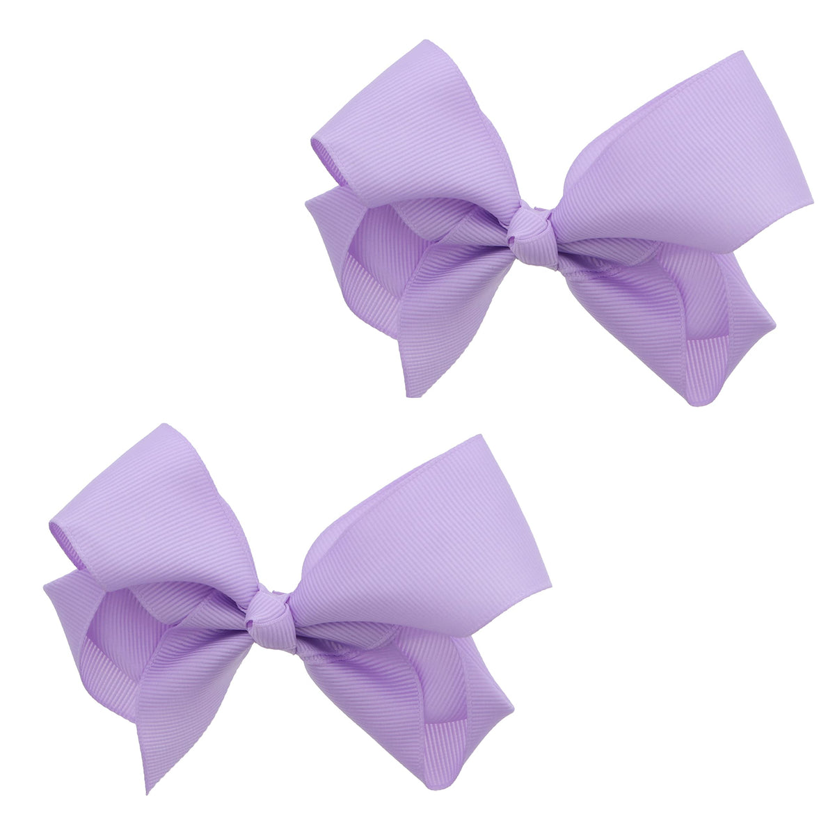 Motique Accessories: lazo grosgrain 3 pulgadas lavanda en clip para el cabello, conjunto de 2