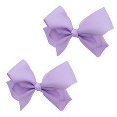 Motique Accessories: lazo grosgrain 3 pulgadas lavanda en clip para el cabello, conjunto de 2