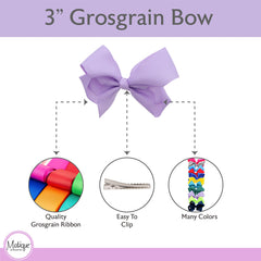 Primer plano del lazo grosgrain lavanda, textura y acabado en Motique Accessories