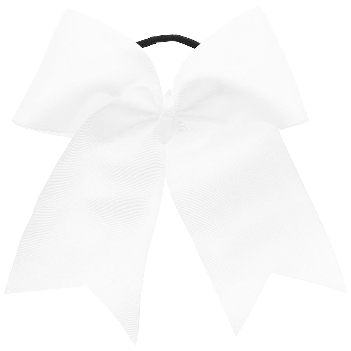 Motique Accessories lazo jumbo blanco con colas visto de frente, ideal para peinados festivos.