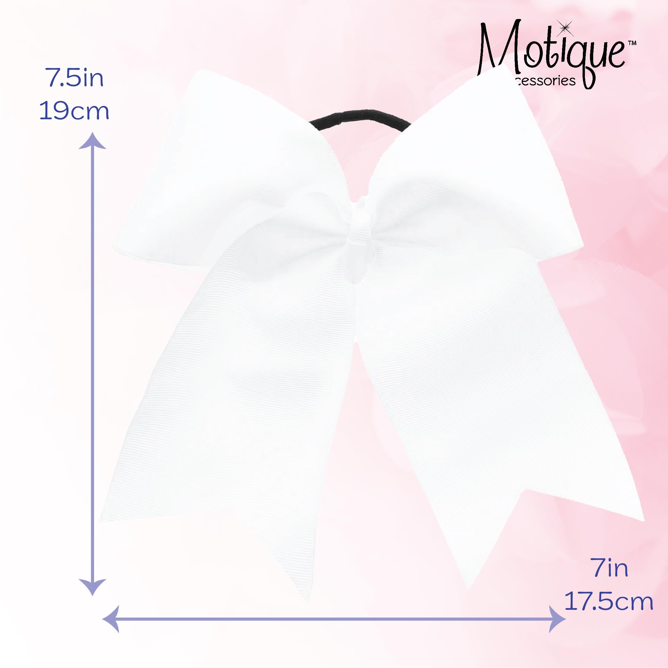 Motique Accessories lazo jumbo blanco con colas, regalo perfecto para niñas en fiestas.