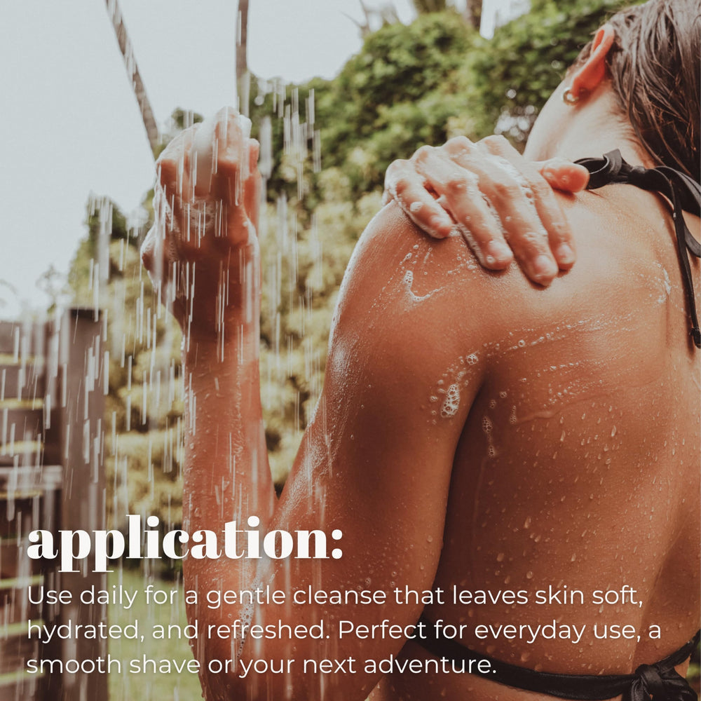 Mountain Ocean Skin Trip Jabon Coco aroma tropical para ducha revitalizante.