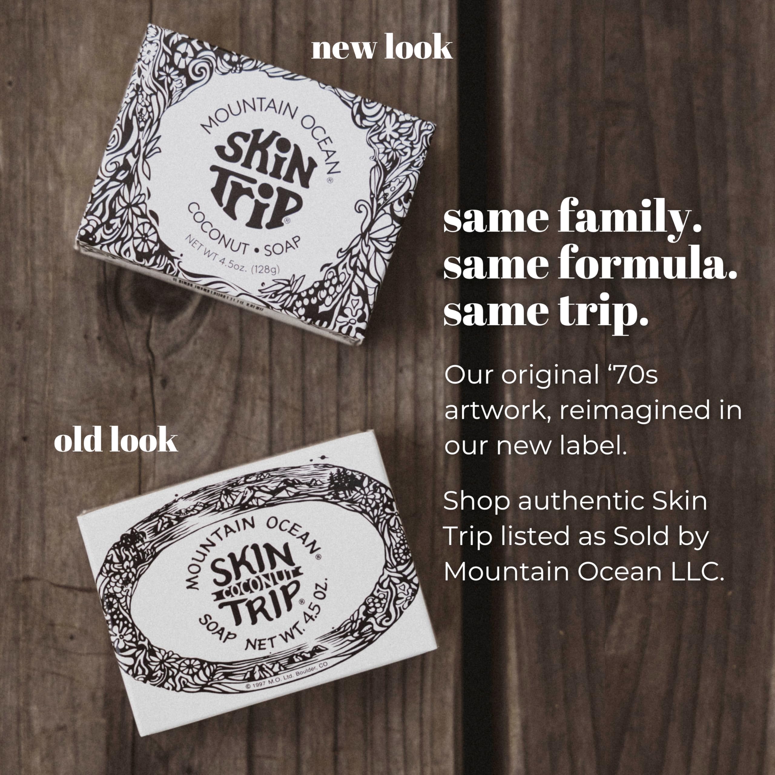 Mountain Ocean Skin Trip Jabon Coco espuma cremosa para limpieza suave.