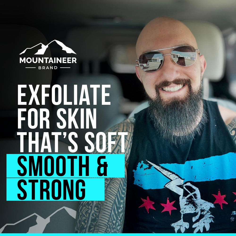 Mountaineer Brand aplicación suave exfoliante para cara y cabeza, uso cómodo.
