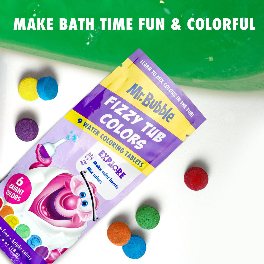 Mr. Bubble Colores Burbujeantes en amarillo para baño luminoso