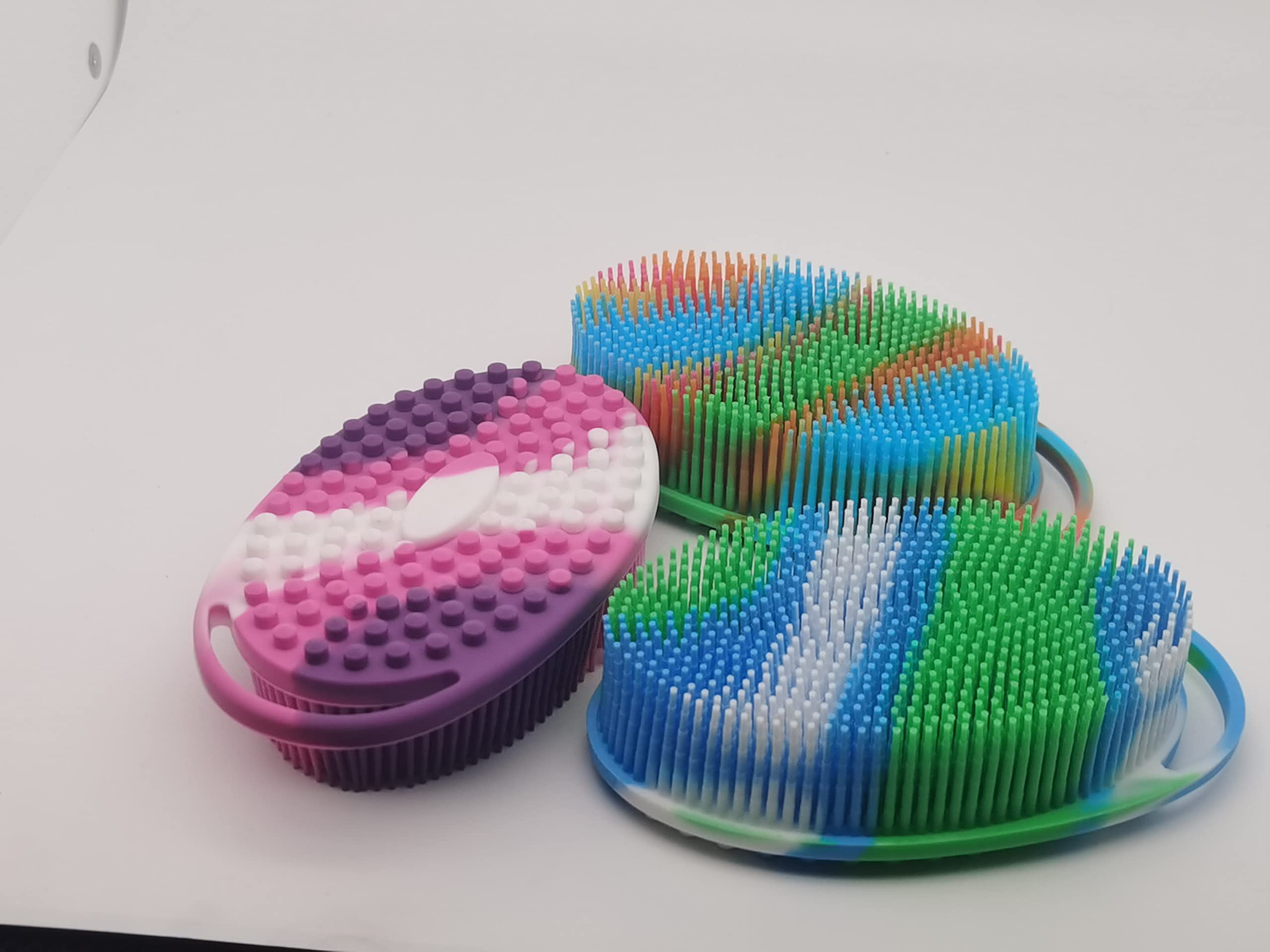 MR LION dos-en-uno lufa silicona, lado largo para cuerpo, limpieza profunda.