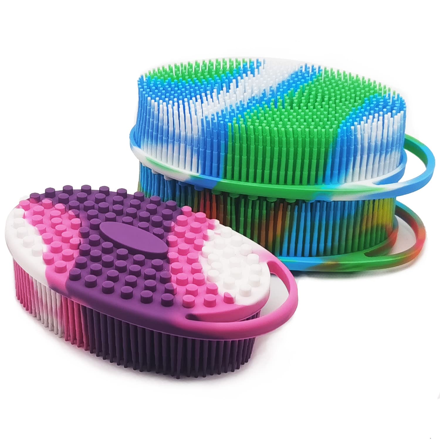 MR LION lufa silicona azul, tres-pack, reduce la fricción y exfolia suavemente.