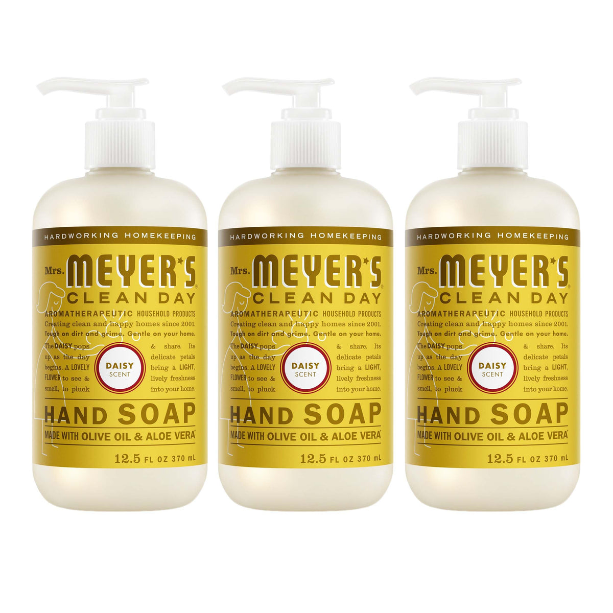 Jabón líquido Mrs. Meyer's Clean Day pack 3 para manos