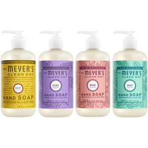Jabón de manos Mrs. Meyer's en envase de 12.5 oz con diseño festivo navideño