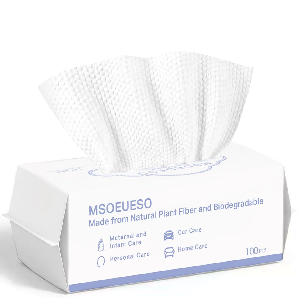 MSOEUESO toalla desechable en paquete de 100: higiene facial rápida y suave