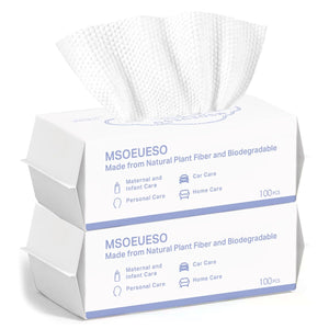 MSOEUESO toalla facial desechable de algodón, suave y absorbente para piel sensible.