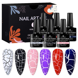 MSRUIOO crackle rosa, efecto craquelado para uñas únicas y duraderas.