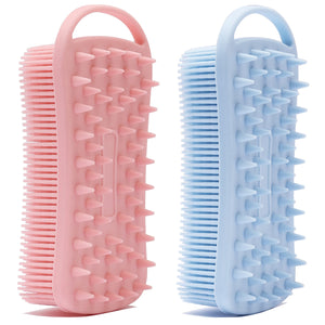 MtBoi dos cepillos silicona exfoliante cuerpo para limpieza suave