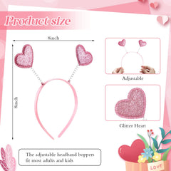 MTLEE diademas corazón rosa, accesorio cómodo para eventos