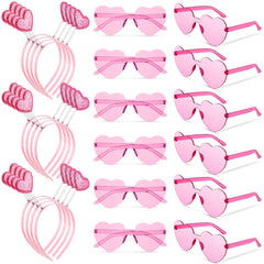 MTLEE gafas corazón rosa para fiestas de San Valentín