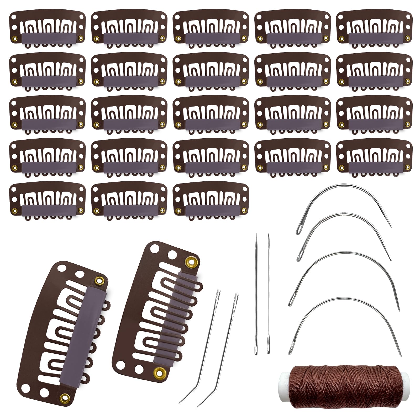Clips Muiigood en forma U con 6 dientes y silicona para fijar peinados con suavidad