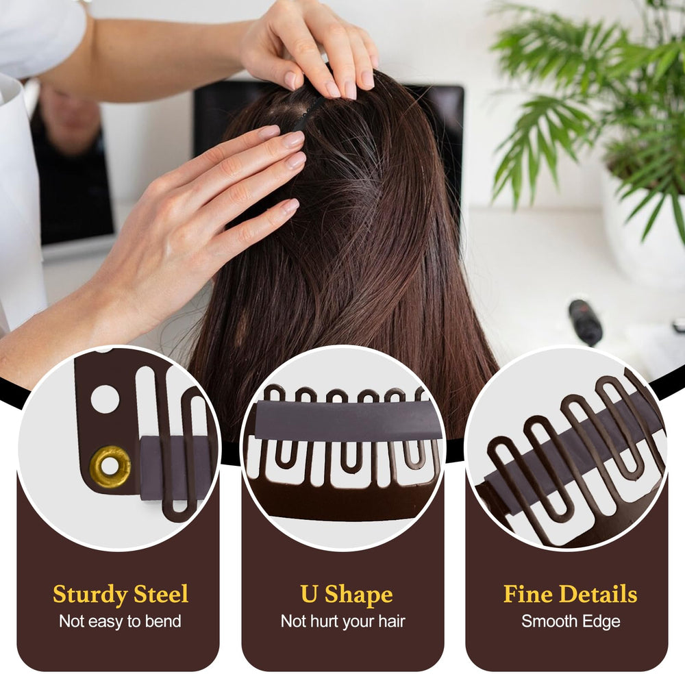 Conjunto Muiigood de 25 clips para pelucas y extensiones para fijar peinados y ajustes fáciles