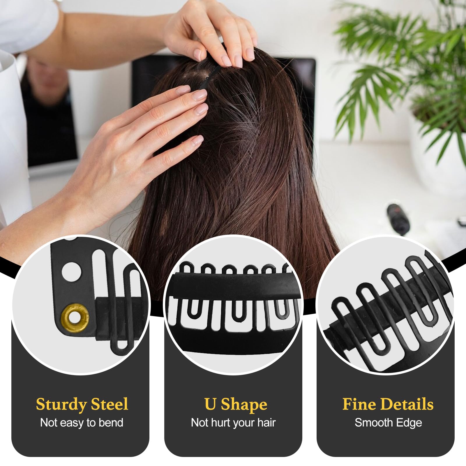 Conjunto de accesorios para pelucas de MUIIGOOD con 25 clips para fijar piezas.