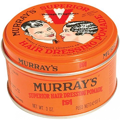 Murray's pomada superior de edición vintage, primer plano del envase, para fijación duradera y estilo clásico.