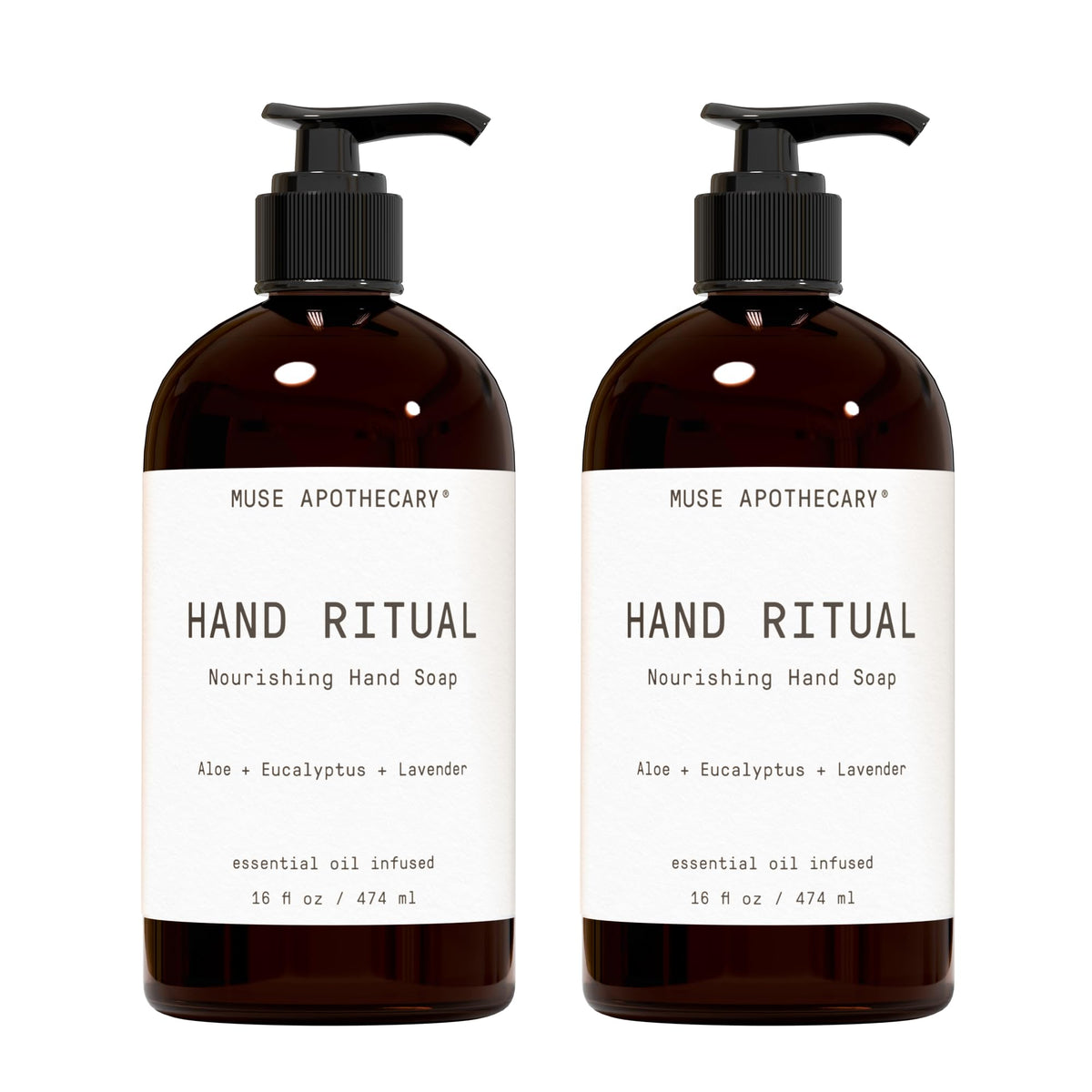 Muse Apothecary Rituales de Manos: botella de onza 16 para lavado aromático.