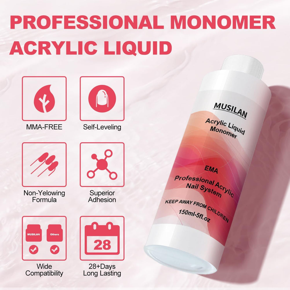Brochas MUSILAN de nylon para uñas, absorción y precisión.