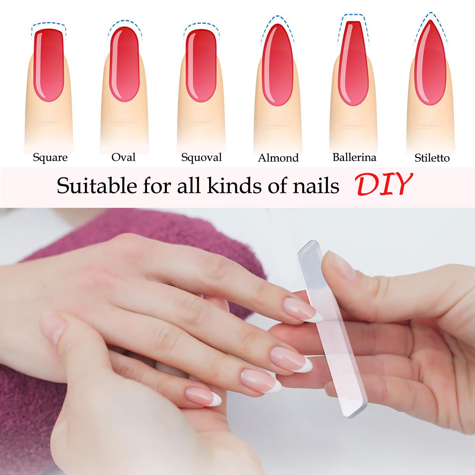 MUSILAN: paquete completo de pegamento y lima para manicura.