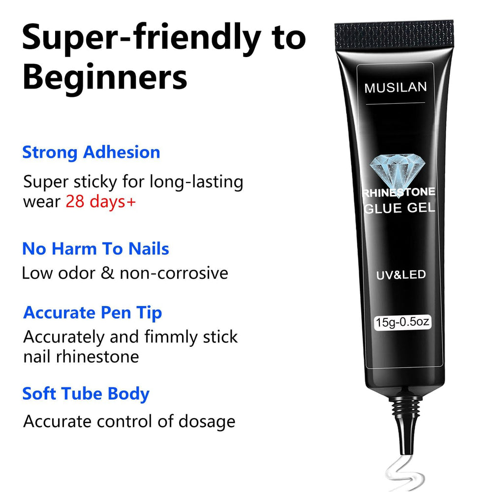 MUSILAN resina natural, pegamento uñas, secado rápido para acabado brillante.