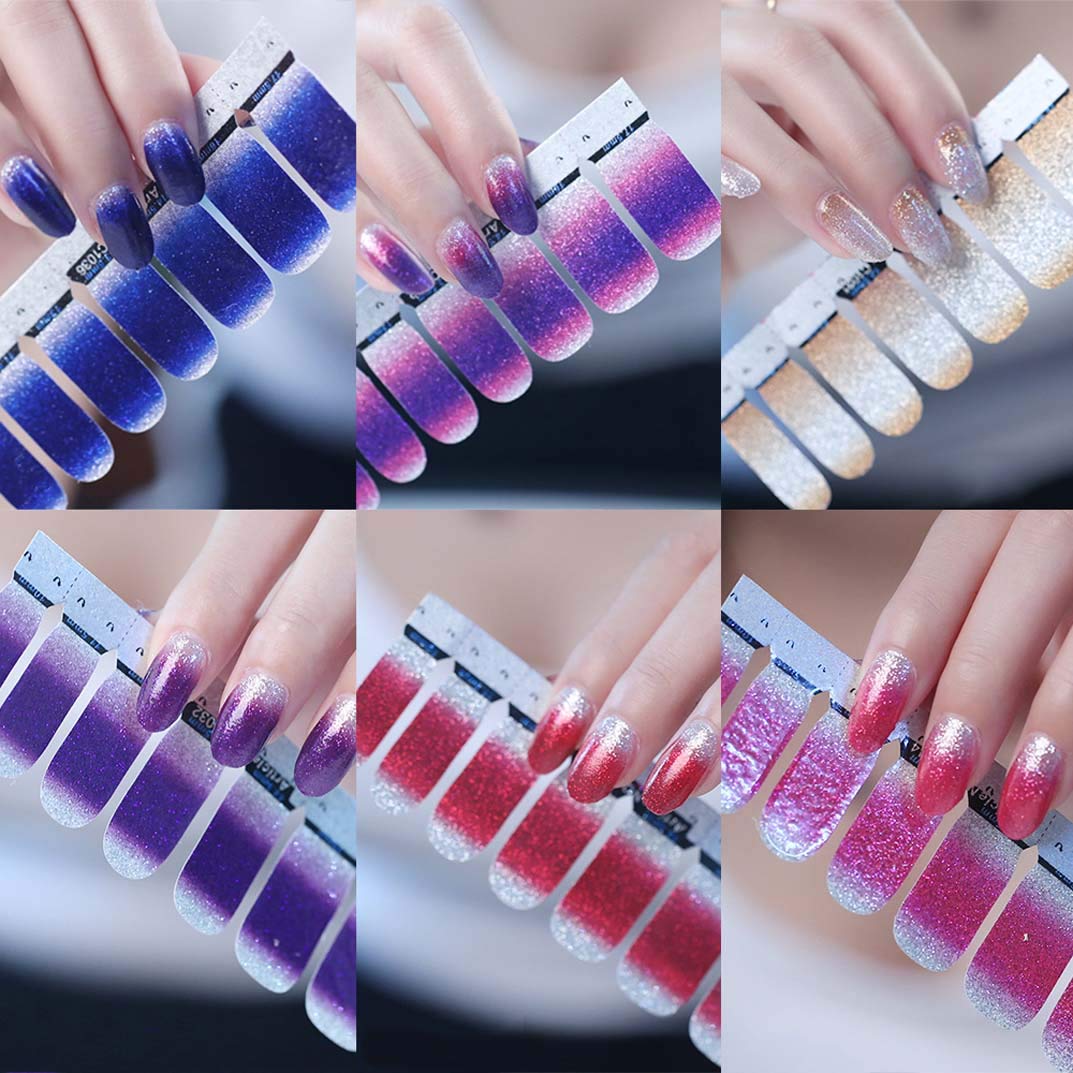 Conjunto MWellewm, 14 hojas para crear uñas con brillo y estilo único