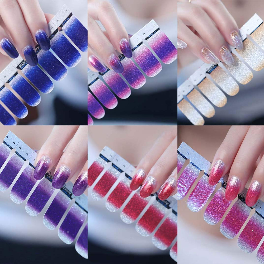 Conjunto MWellewm, 14 hojas para crear uñas con brillo y estilo único