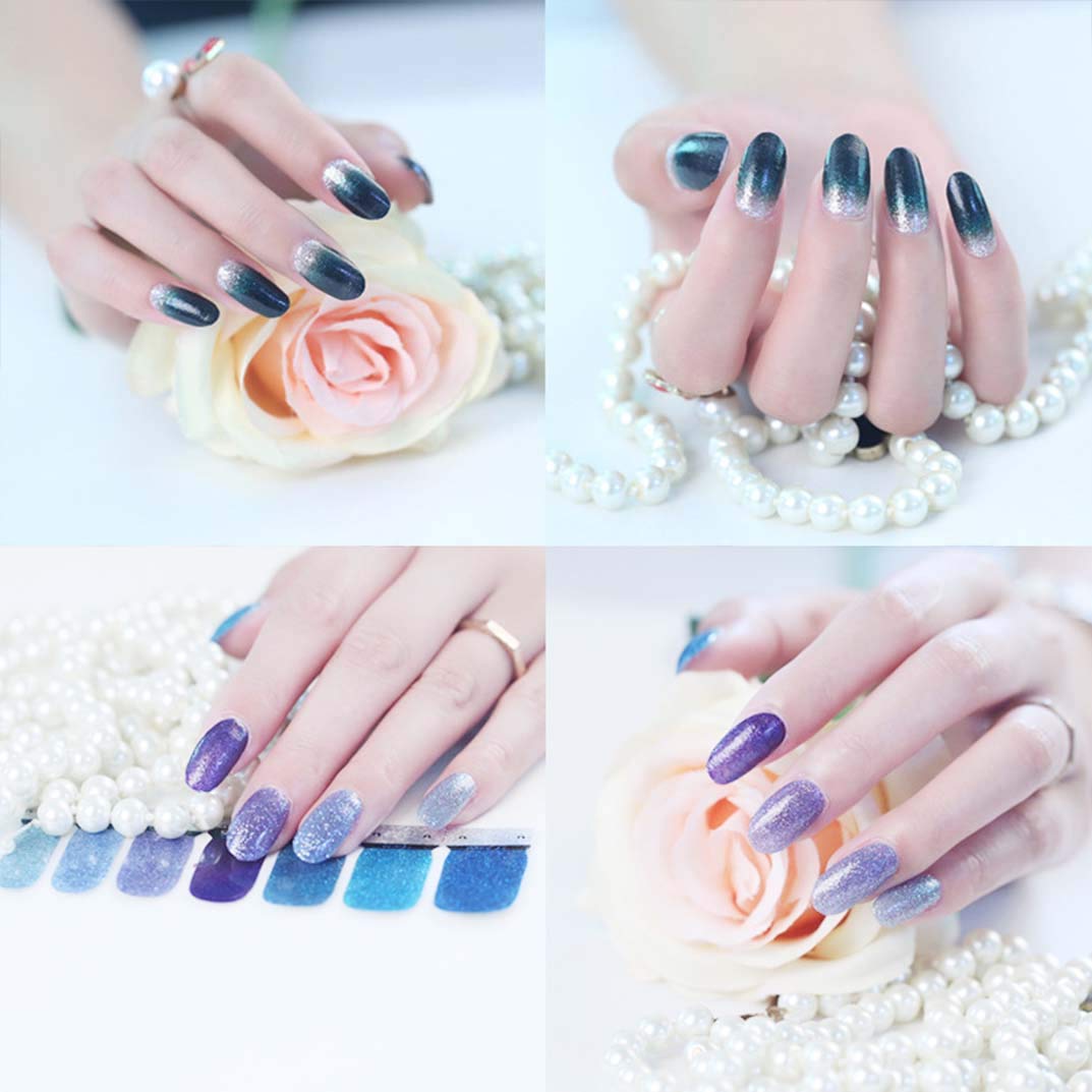 MWellewm destellos brillantes en pegatinas de uñas, ideal para estilos festivos