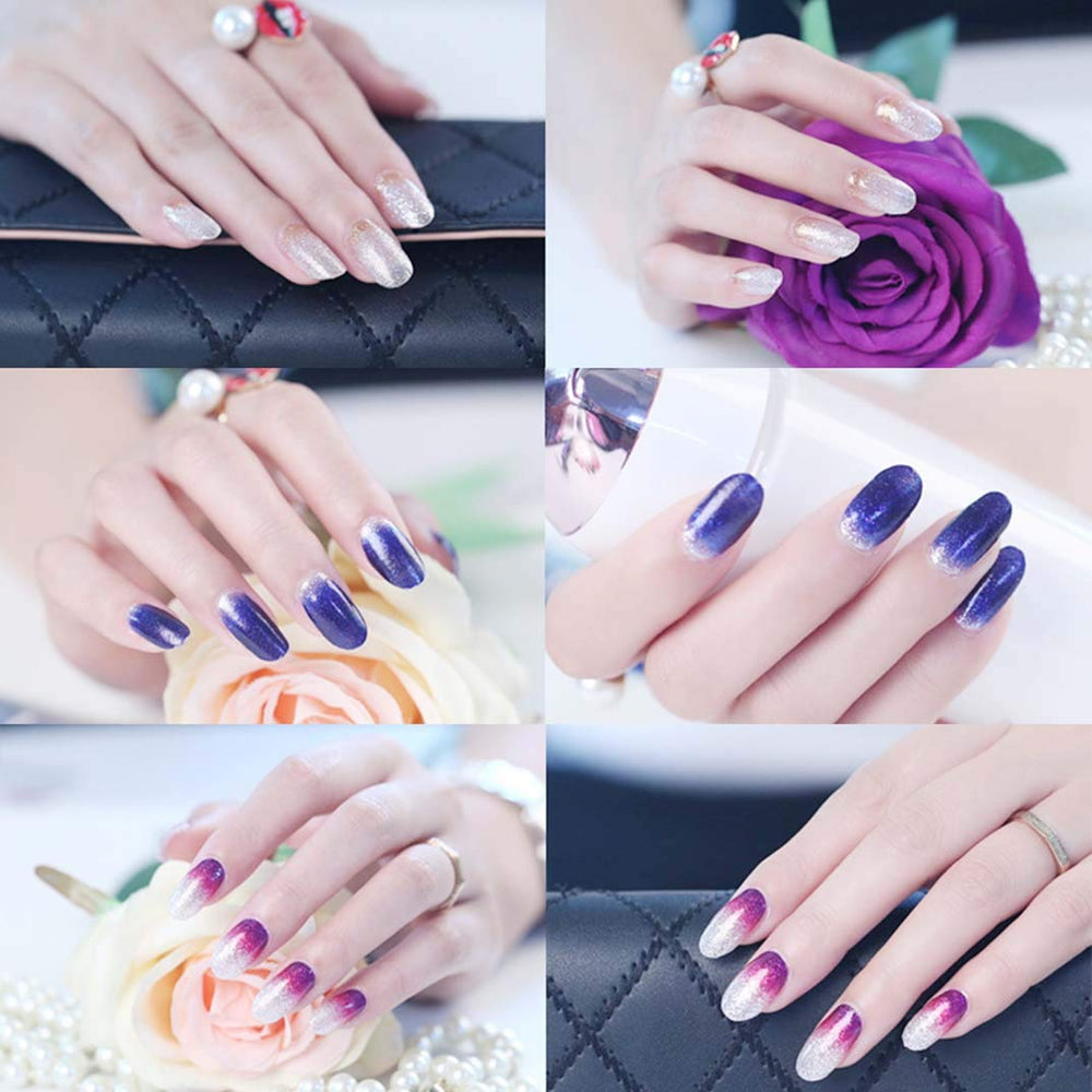 Pegatinas para uñas MWellewm con acabado gradiente, profesional y de casa