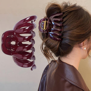 Pinza garra roja Myhiju grande para cabello, ideal para peinados rápidos y seguros durante el día