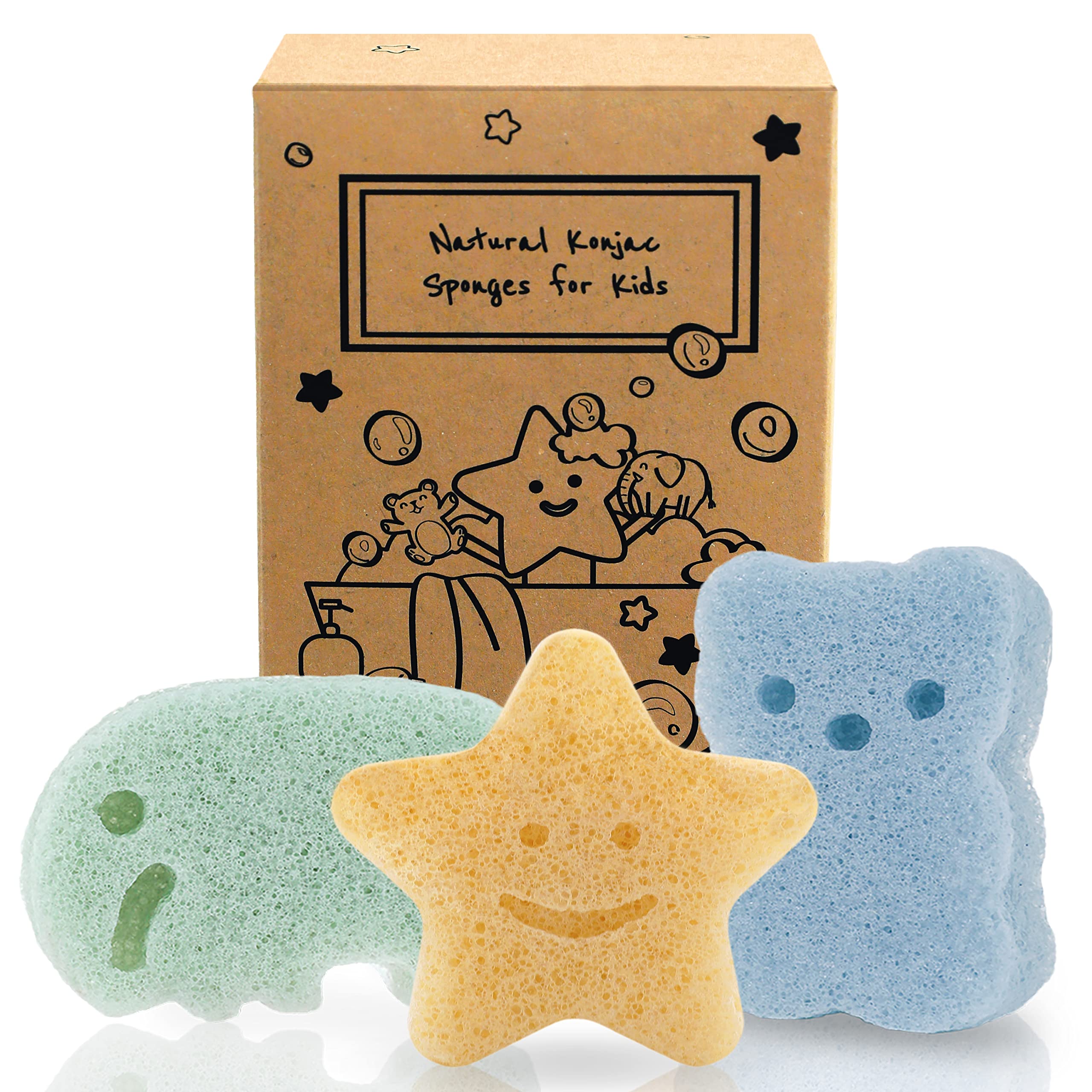myHomeBody Konjac esponja elefante para baño suave y seguro del bebé