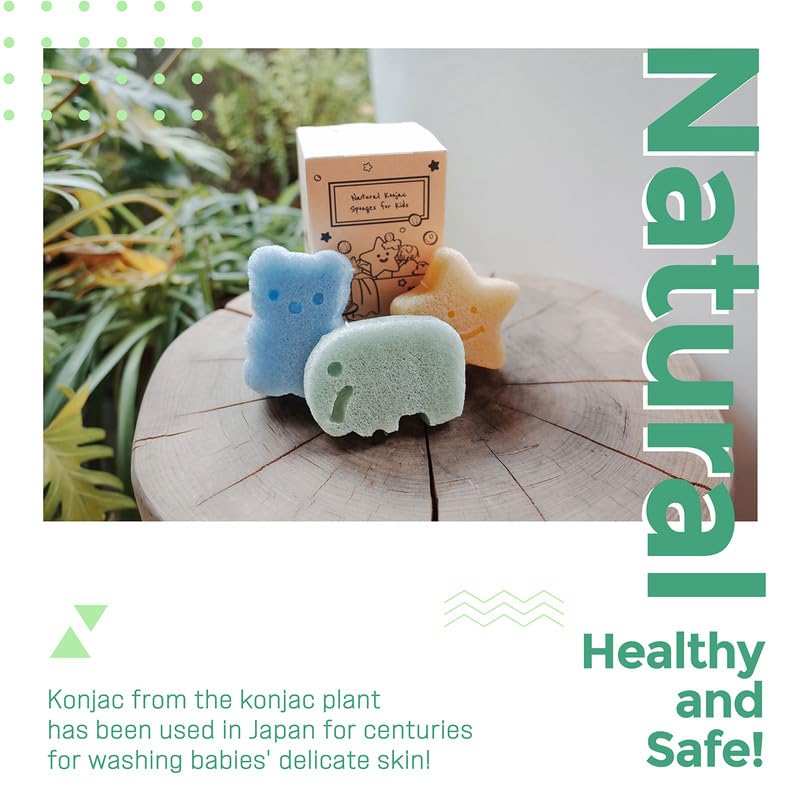myHomeBody Konjac esponja estrella para baño divertido y suave