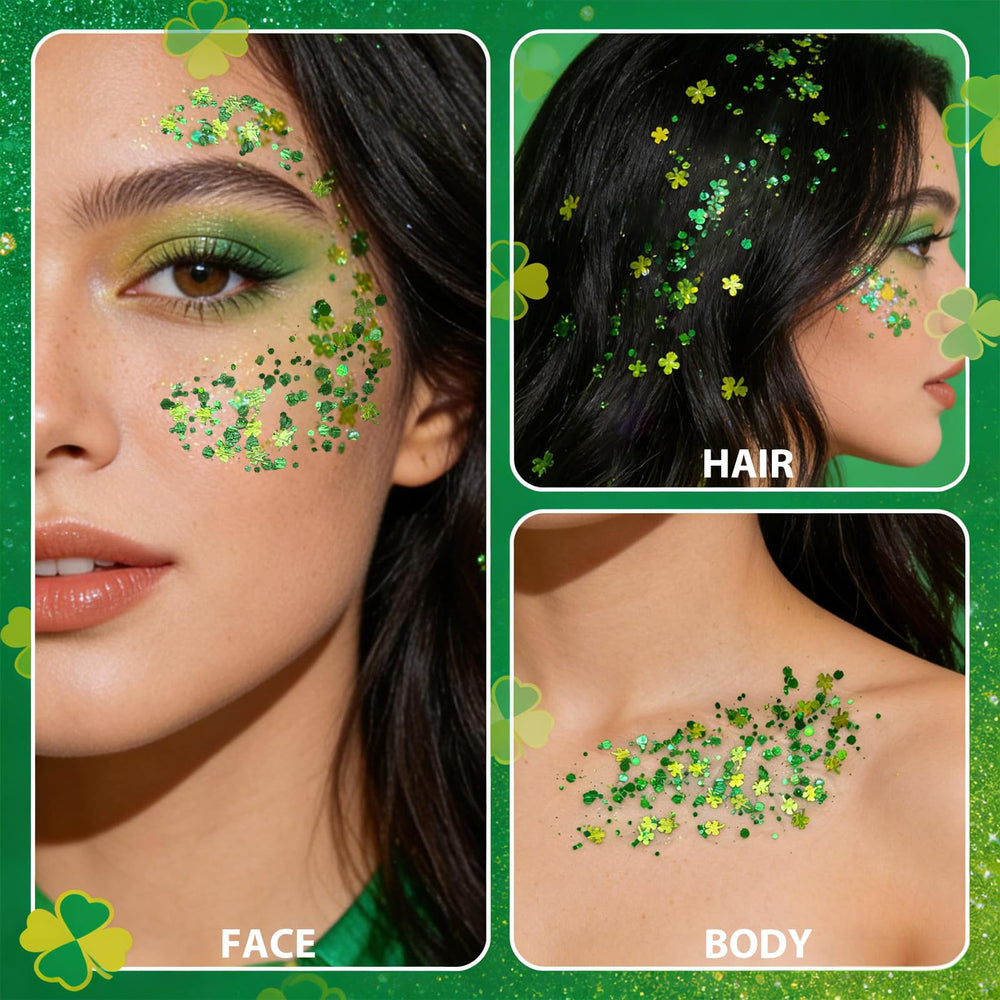 Barra brillo verde para hombros con brillo perceptible