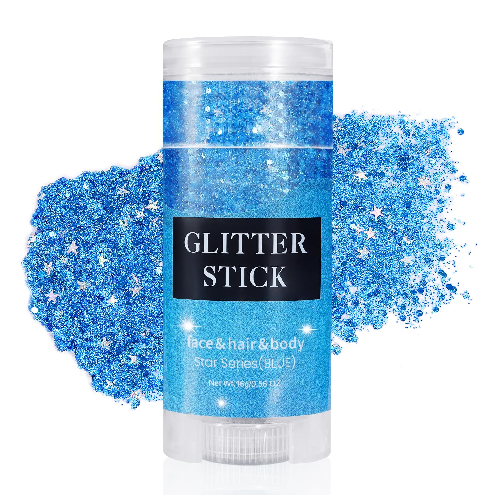 Mysense Brillo Cuerpo Azul Stick para looks vibrantes en fiestas y festivales.