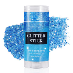 Mysense Brillo Cuerpo Azul Stick para looks vibrantes en fiestas y festivales.